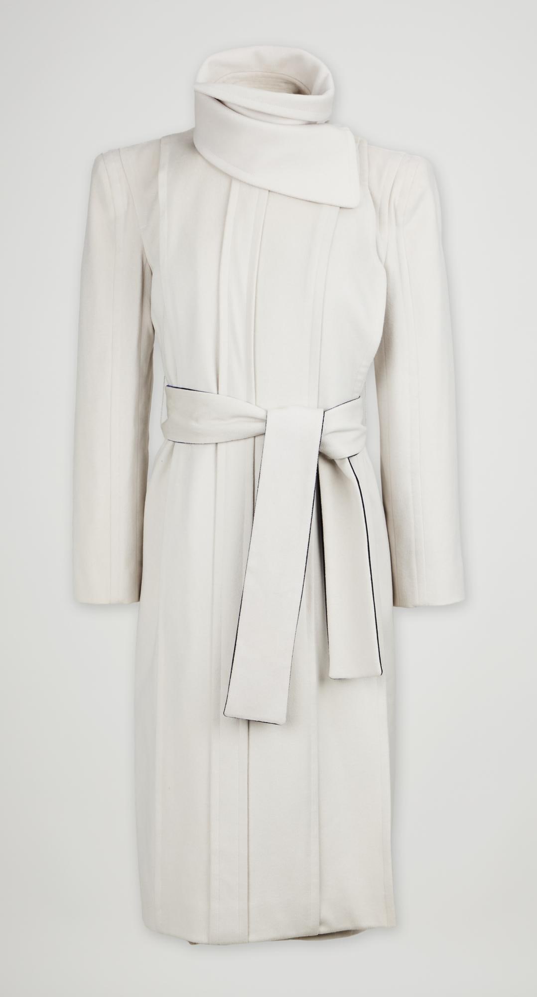 Yves Saint Laurent | Tom Ford Fall 2003 Blush Wool Coat: Yves Saint Laurent blush wool mid-length coat designed by Tom Ford for the fall 2003 ready-to-wear collection, look 11. Tom Ford was creative director at Yves Saint Laurent from 1999 to 2004. Mi