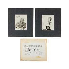 The Roy Rogers Show | Roy Rogers and Dale Evans Signed Photo Set with Logo Board