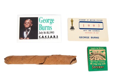 George Burns | Unsmoked Cigar and Ephemera