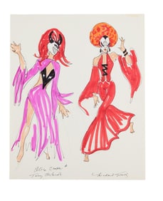 Tony Orlando and Dawn | Costume sketch for Alice Cooper Featuring Demonic Dancers