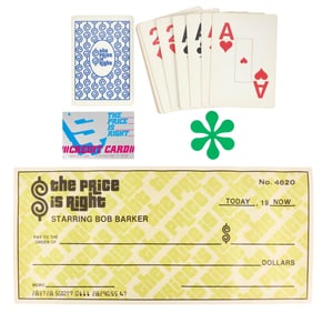 The Price is Right | Oversized Check, Credit Card, and Playing Cards Deck with Set Dressing Piece