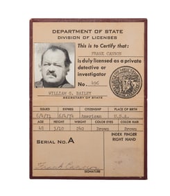 Cannon | Frank Cannon (William Conrad) Private Investigator License