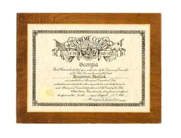 Matlock | Benjamin Matlock (Andy Griffith) Georgia Law Degree Prop