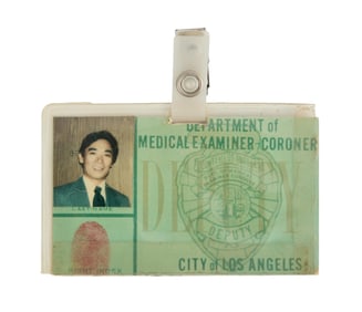 Quincy, M.E. | Sam Fujiyama (Robert Ito) Los Angeles Coroner Photo ID