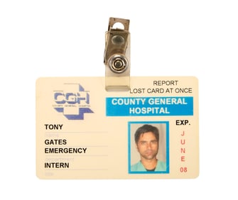 ER | Tony Gates (John Stamos) County General Hospital I.D. Card
