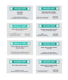 Chicago Hope | Main Cast Hospital Business Cards