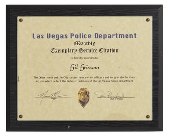 CSI: Crime Scene Investigation | Gil Grissom (William Petersen) LVPD Exemplary Service Plaque