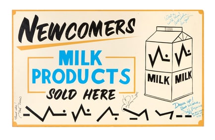 Alien Nation | Cast Signed Newcomer's Milk Products Sign