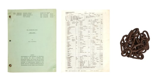 The Incredible Hulk | Rubber Chain Prop with "Deep Shock" Shooting Script and Call Sheet