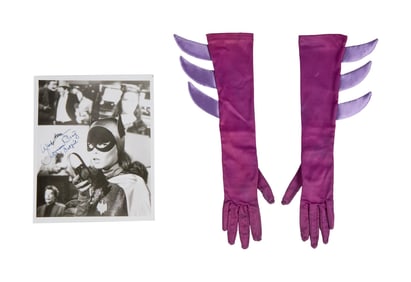 Batman | Batgirl (Yvonne Craig) Uniform Gloves with Signed Photo
