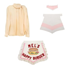 Alice | "Mel's Diner" Signature Pink Dot Waitress Apron and Matching Hat with Other Costume Pieces