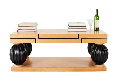Frasier | Frasier Crane Penthouse Light Wood Neoclassic Coffee Table and Set Decorations