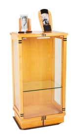 Frasier | Frasier Crane Penthouse Light Wood Deco Glass Display Case with Framed Photos of Boys