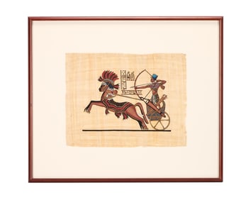 Frasier | Framed Egyptian Papyrus Painting (Archer on Horseback)
