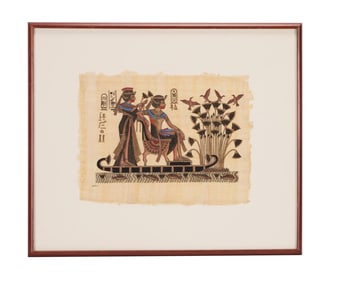 Frasier | Egyptian Framed Papyrus Drawing (Princess with Servant)