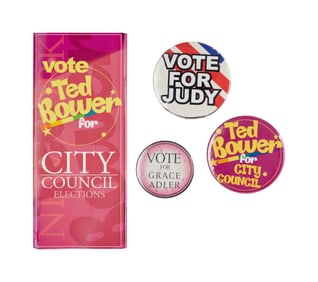 Will & Grace | Grace Adler (Debra Messing) "Election" Prop Campaign Buttons and Ephemera