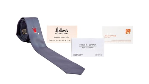 Mad Men | Don Draper (Jon Hamm) Necktie and Business Card Props