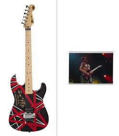Eddie Van Halen | Stage Played and Signed Charvel Art Series Guitar, Black with Red and White