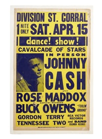 Johnny Cash | 1961 Division Street Corral Concert Poster