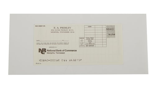 Elvis Presley | Personal Checking Account Deposit Slip