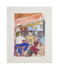 Bob Dylan | 2009 Signed "Rooftop Bar" Drawn Blank Series Print
