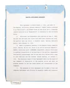 Bob Dylan | 1992 Signed Marital Settlement Agreement