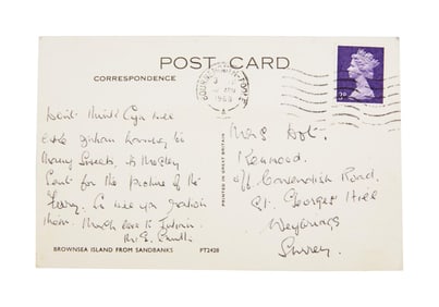 The Julian Lennon Collection | Mimi Smith Handwritten Birthday Card to Housekeeper Dorothy Jarlett