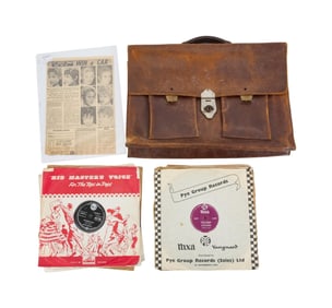 The Julian Lennon Collection | John Lennon Personally Owned Brown Leather Briefcase and Records