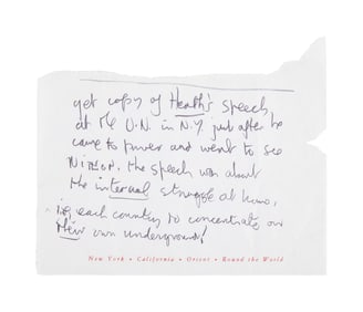The Julian Lennon Collection | John Lennon Handwritten Note About Edward Heath