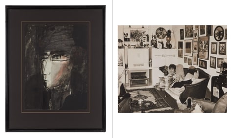 The Beatles | 1960s John Lennon Portrait By Stuart Sutcliffe with Photo