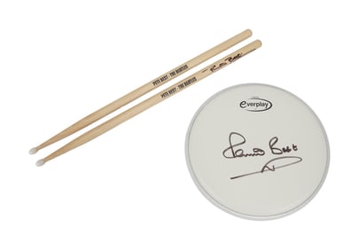 The Beatles | Pete Best Signed Drumskin And Drumsticks