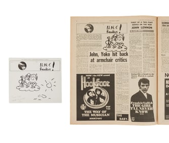 John Lennon | Original Illustration and Newspaper