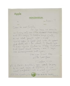John Lennon | Handwritten Letter to Chauffeur Les Anthony