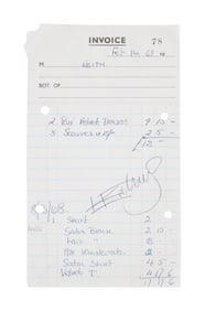 The Rolling Stones | Bill Wyman 1968 Keith Richards Signed Fashion Invoice