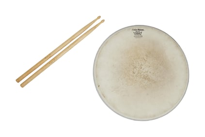 Mitch Mitchell | Used Drumhead and Drumsticks