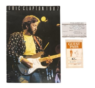 Eric Clapton | 1987 Signed Tour Program, Backstage Pass, and Ticket