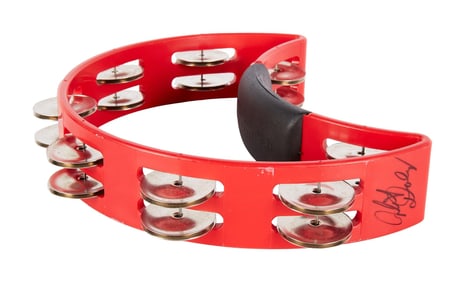 The Monkees | Davy Jones and Mickey Dolenz Stage-Played and Signed Tambourine