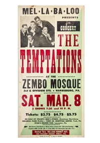 The Temptations | 1969 Zembo Mosque Concert Poster