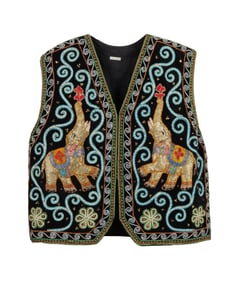 Betty Davis | Vintage Embroidered Elephant Vest