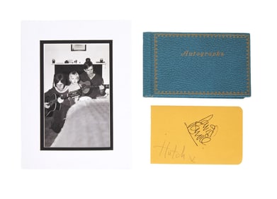 David Bowie | Signed 1969 Autograph Book Page with John "Hutch" Hutchinson Photo