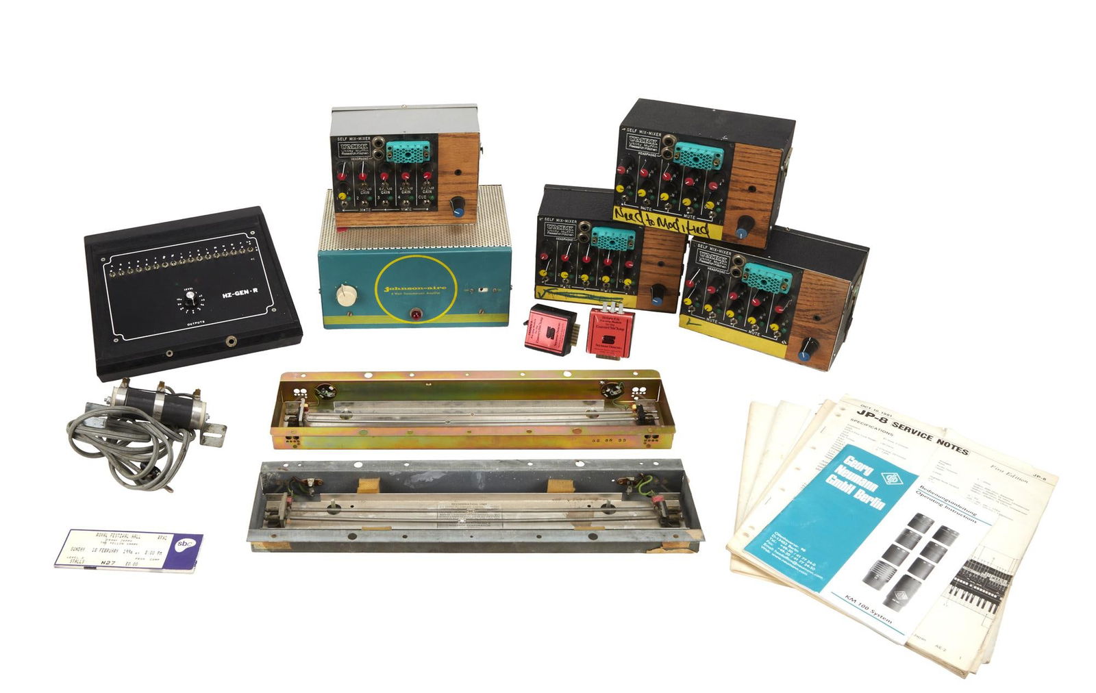 Frank Zappa | A Box of Various Studio Equipment, Tickets, Manuals (1 of 7)