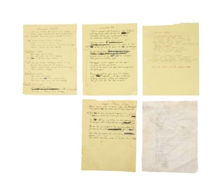 Frank Zappa | Handwritten "Beatles Medley" Working Lyrics