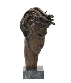 Frank Zappa | Bronze Bust with Marble Base