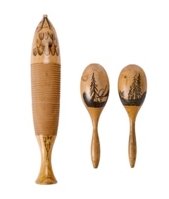 Frank Zappa | Pair of Maracas and Giro Percussion Instruments