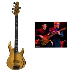 Elton John | Matt Bissonette's Stage-Played Music Man 5 String Bass Guitar, Gold Sparkle with Photos