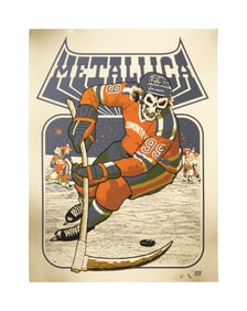 Metallica | 2017 Artist Signed Ames Bros. Edmonton Commonwealth Stadium Gold Variant Concert Poster