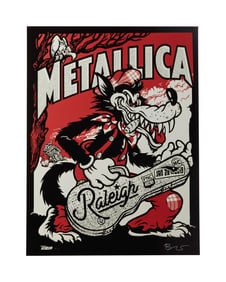 Metallica | 2019 Artist Signed Ames Bros. PNC Arena Black Variant Concert Poster