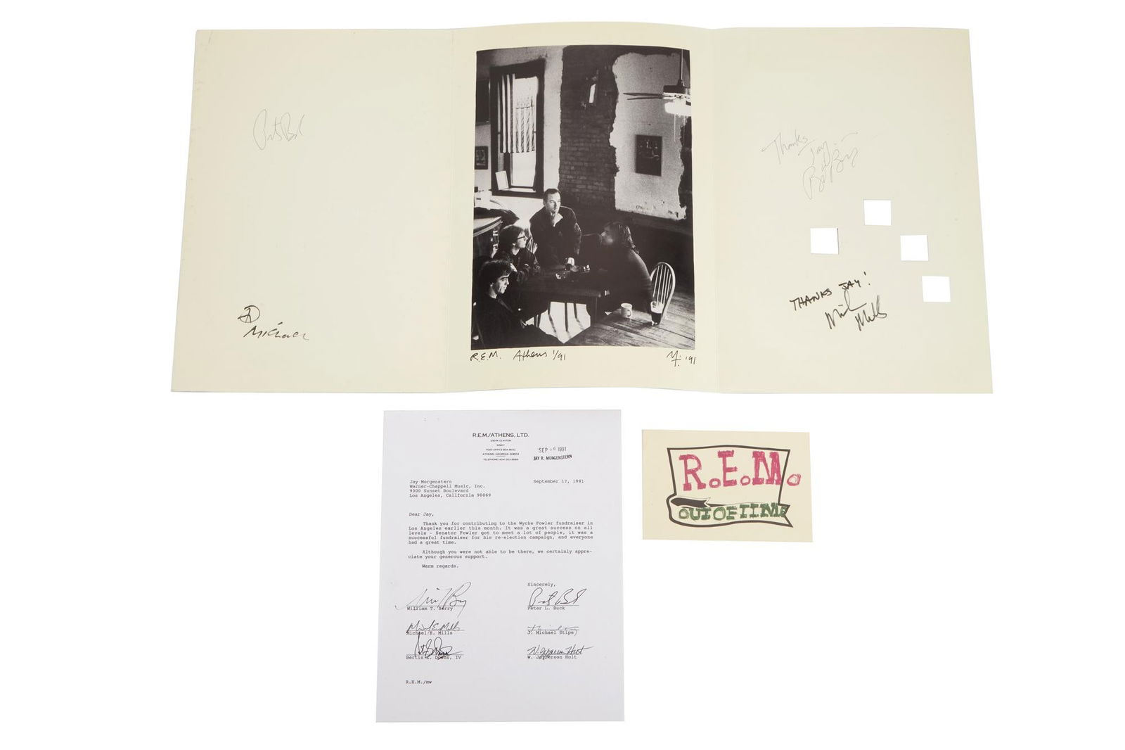 R.E.M. | 1991 Band-Signed Fold-Out Photo (1 of 13)
