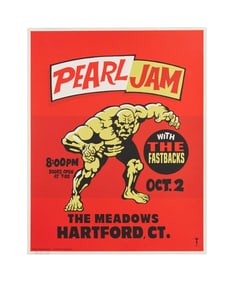 Pearl Jam | 1996 Artist Signed Original Ames Bros Meadows Music Theater Concert Poster