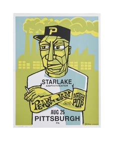 Pearl Jam | 1998 Artist Signed Original Ames Bros Star Lake Amphitheater Concert Poster